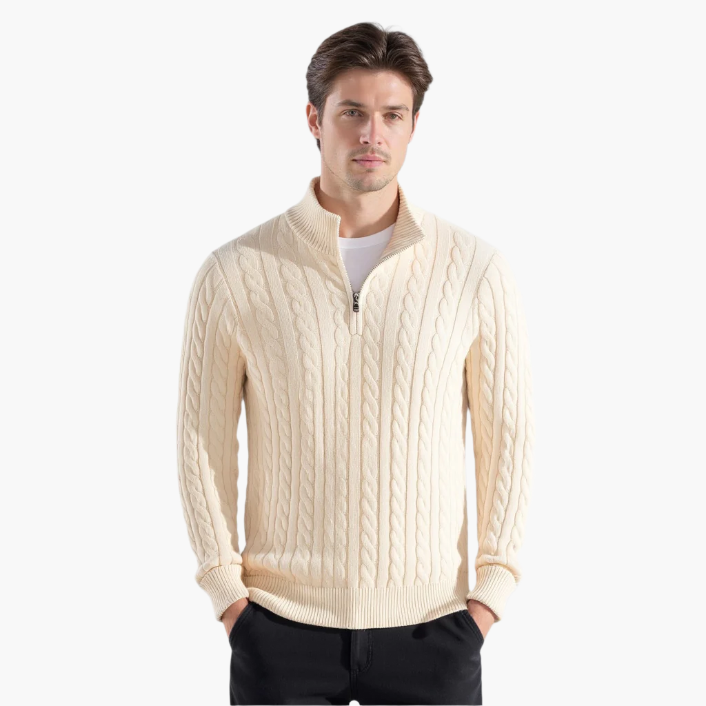 VICCI Zipped Cable Sweater