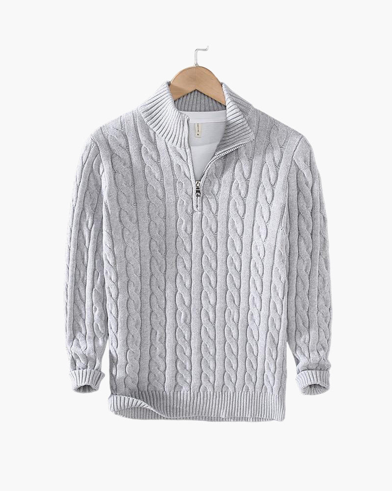 VICCI Zipped Cable Sweater