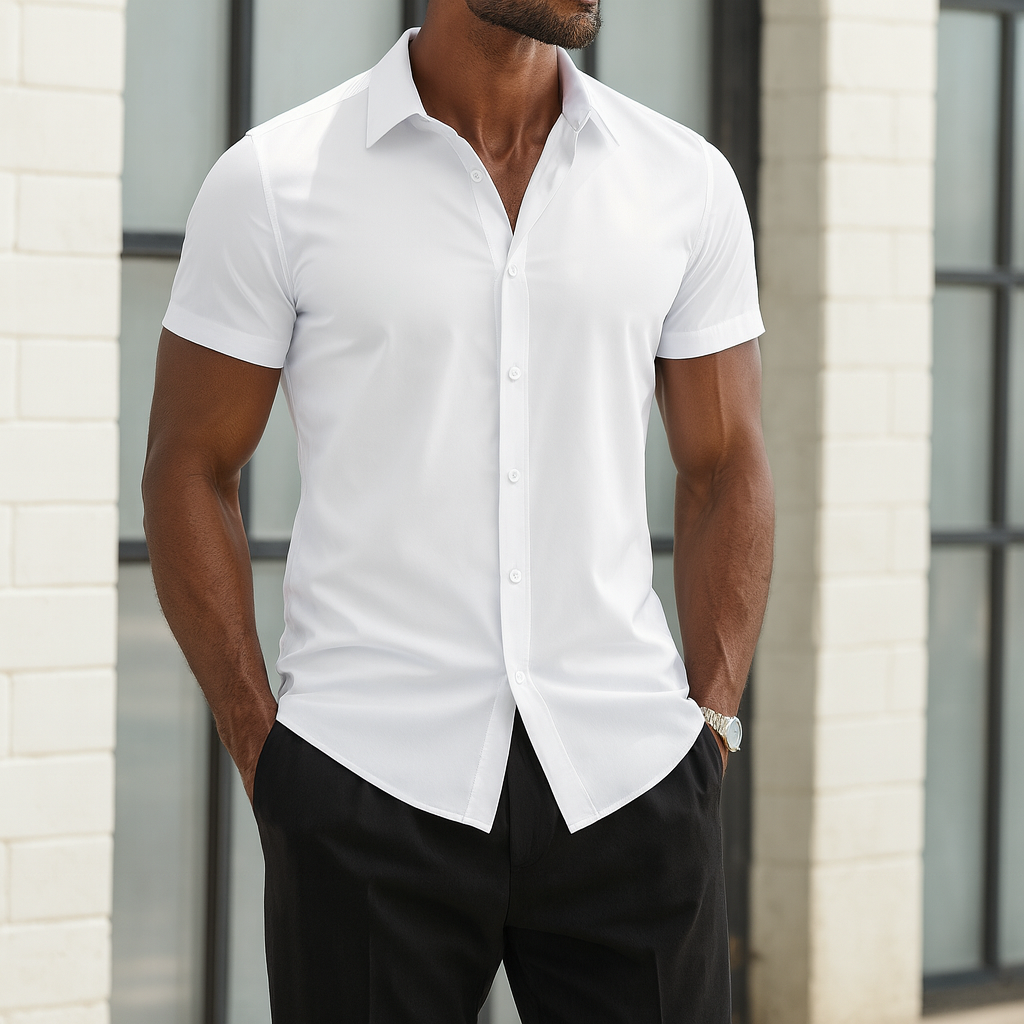 Tailored Fit Stretchy Dress Shirt (Buy 1 Get 3)
