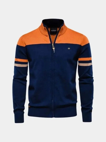 Men’s Knit Cardigan Sweater – Zipper Standing Collar Casual Everyday Knitwear SPECTER