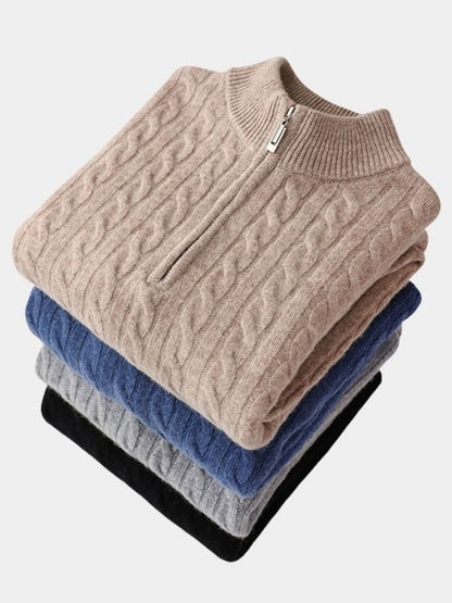 Men’s Knit Sweater – Essential Half Zip Casual Everyday Knitwear
