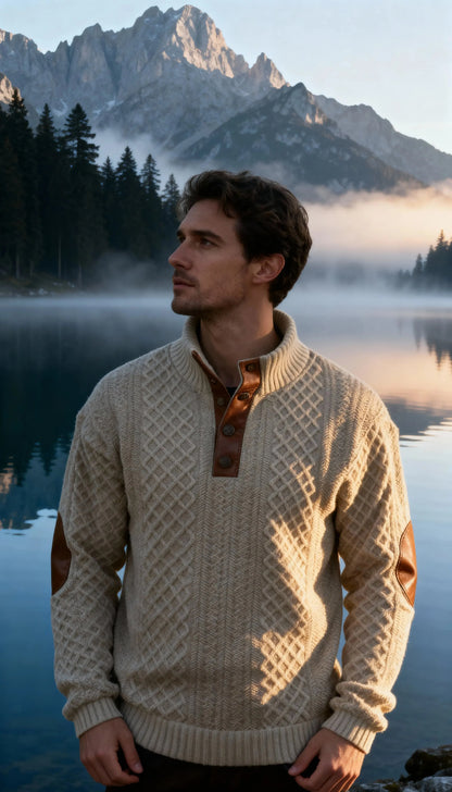 Men’s Knit Sweater – High Collar Pullover Casual Everyday Knitwear SPECTER