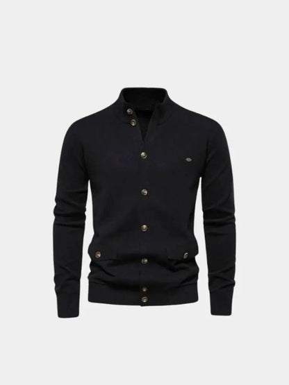 Men’s Cardigan Sweater – Knitted Stand Collar Casual Everyday Knitwear SPECTER