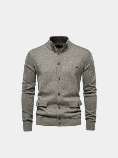 Men’s Cardigan Sweater – Knitted Stand Collar Casual Everyday Knitwear SPECTER