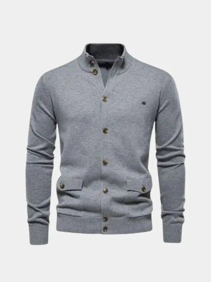 Men’s Cardigan Sweater – Knitted Stand Collar Casual Everyday Knitwear SPECTER