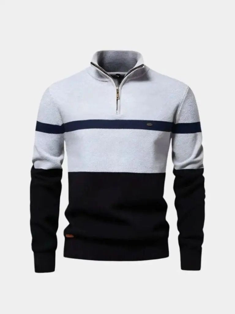 Men’s Knit Sweater – Quarter Zip Jumper Casual Everyday Knitwear SPECTER